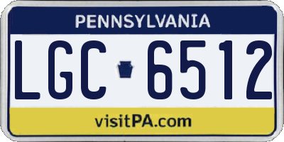 PA license plate LGC6512