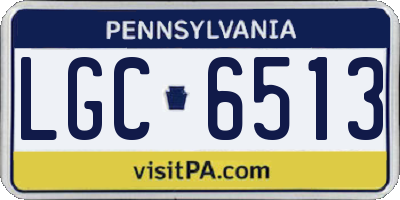 PA license plate LGC6513