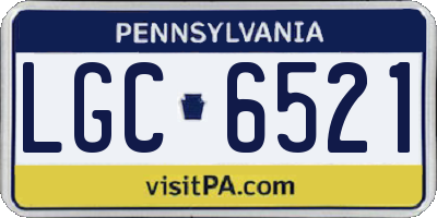 PA license plate LGC6521
