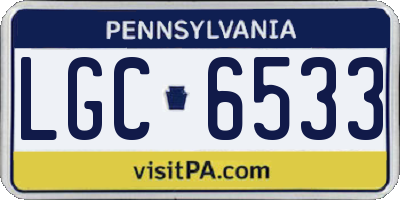 PA license plate LGC6533