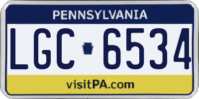 PA license plate LGC6534