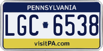 PA license plate LGC6538