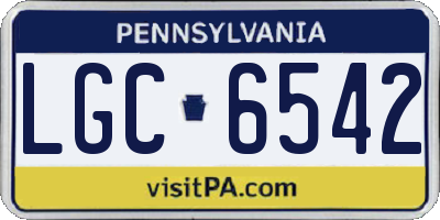 PA license plate LGC6542