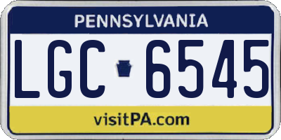 PA license plate LGC6545