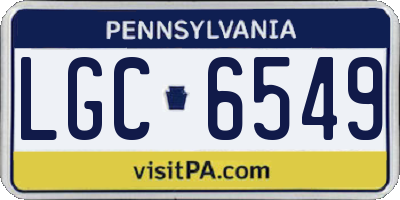 PA license plate LGC6549