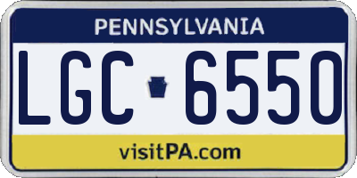 PA license plate LGC6550