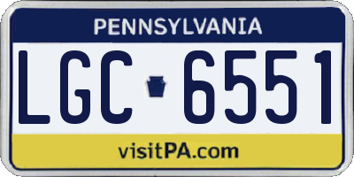 PA license plate LGC6551