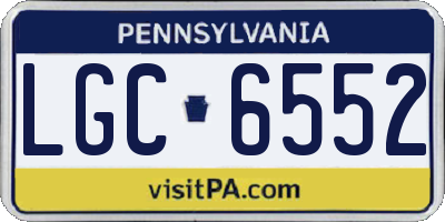 PA license plate LGC6552