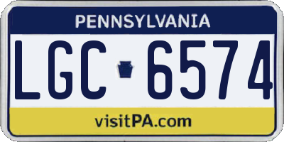 PA license plate LGC6574