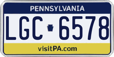 PA license plate LGC6578