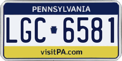 PA license plate LGC6581