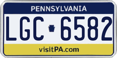 PA license plate LGC6582