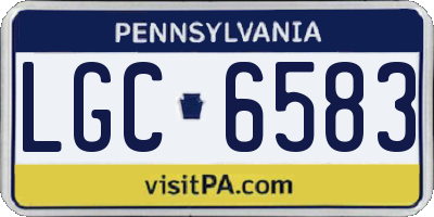 PA license plate LGC6583