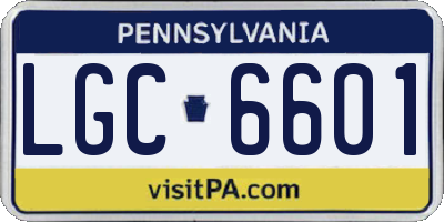 PA license plate LGC6601