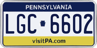 PA license plate LGC6602