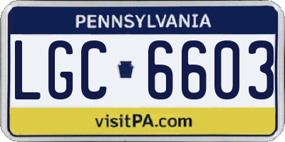 PA license plate LGC6603