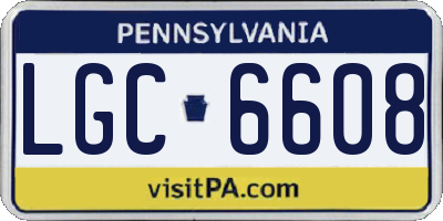 PA license plate LGC6608