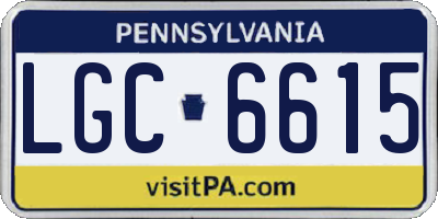PA license plate LGC6615