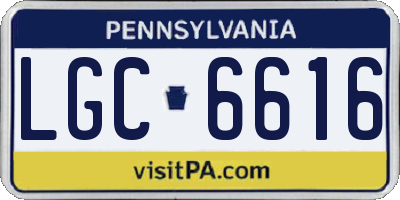 PA license plate LGC6616