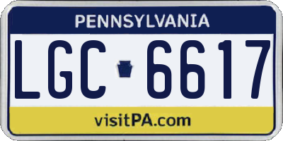 PA license plate LGC6617