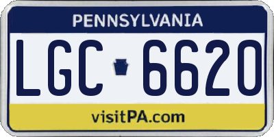 PA license plate LGC6620