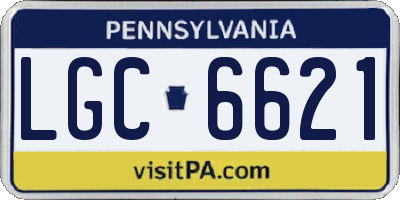 PA license plate LGC6621