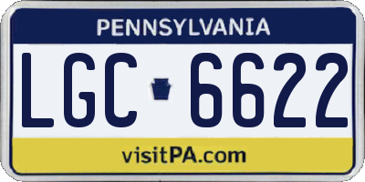 PA license plate LGC6622