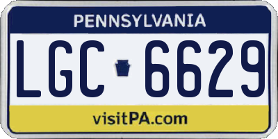 PA license plate LGC6629
