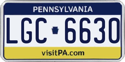 PA license plate LGC6630