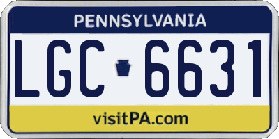 PA license plate LGC6631