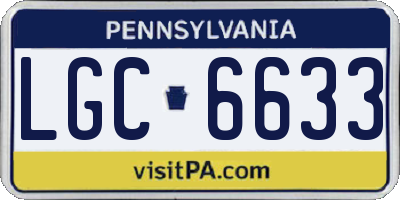 PA license plate LGC6633