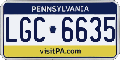 PA license plate LGC6635
