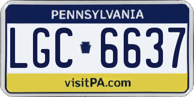 PA license plate LGC6637