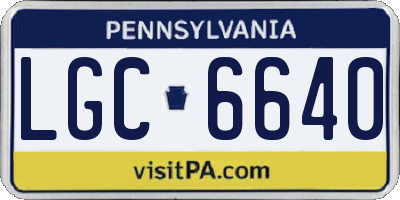 PA license plate LGC6640