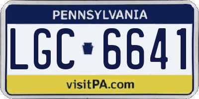 PA license plate LGC6641