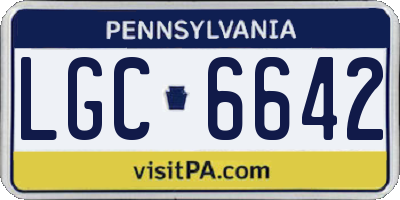 PA license plate LGC6642