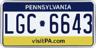 PA license plate LGC6643