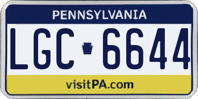 PA license plate LGC6644