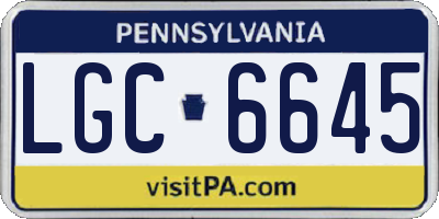 PA license plate LGC6645