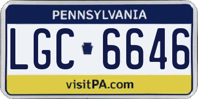 PA license plate LGC6646