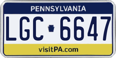 PA license plate LGC6647