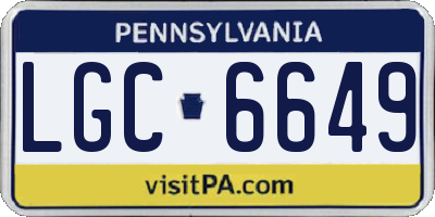PA license plate LGC6649