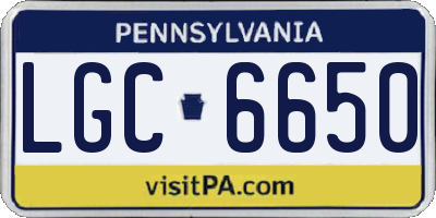 PA license plate LGC6650