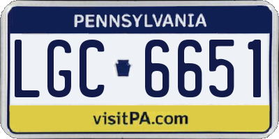 PA license plate LGC6651