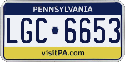 PA license plate LGC6653