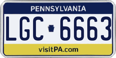 PA license plate LGC6663