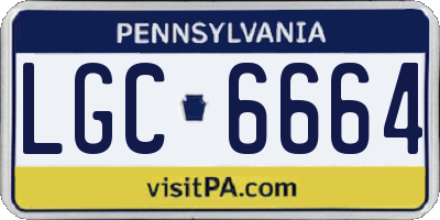 PA license plate LGC6664