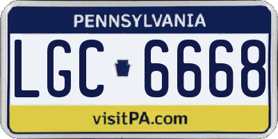 PA license plate LGC6668