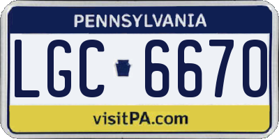 PA license plate LGC6670