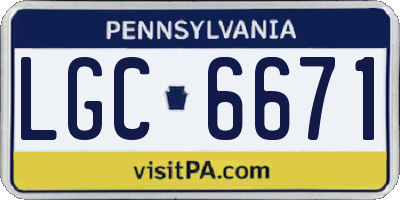 PA license plate LGC6671